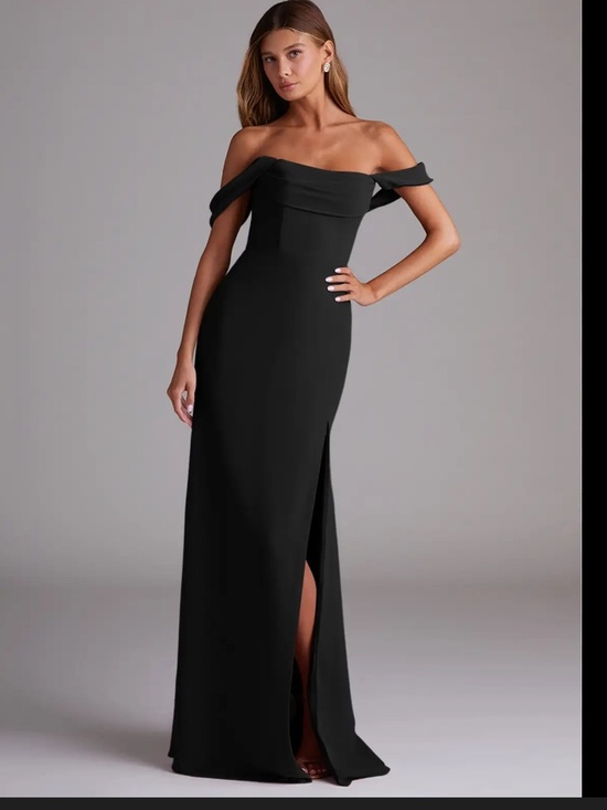 Azazie Dresses & Skirts - Azazie Saige A10 - Chiffon Elegant Black Strapless Evening Gown - Black